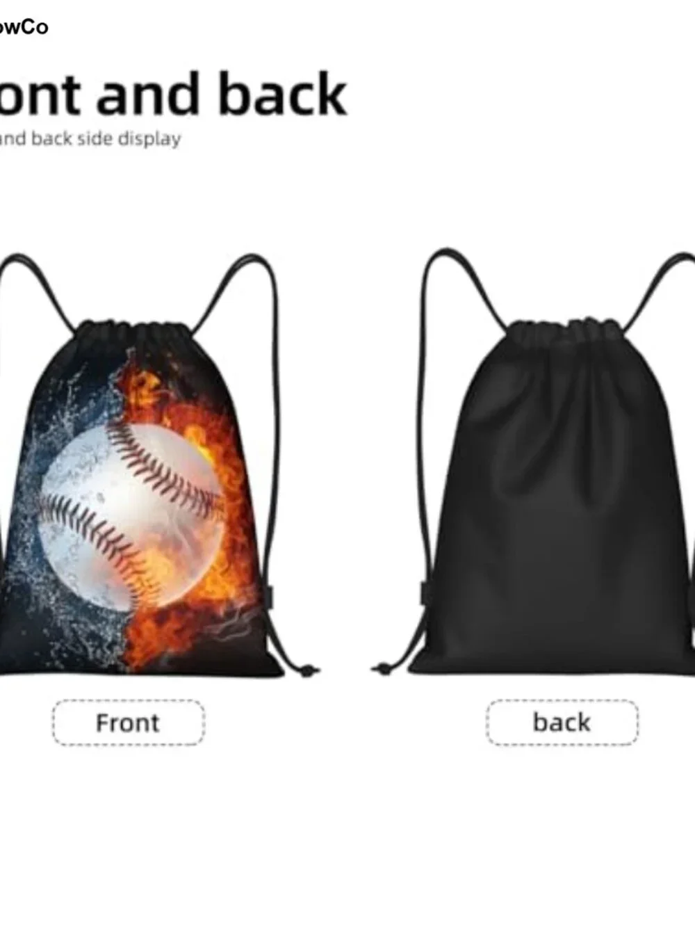 Sports Drawstring Backpack Water-Resistant Polyester Gym Bag